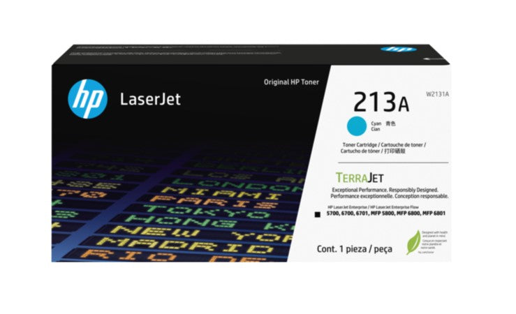 Genuine HP 213A W2131A OEM LaserJet Toner Cartridge, 3K Pages, Cyan