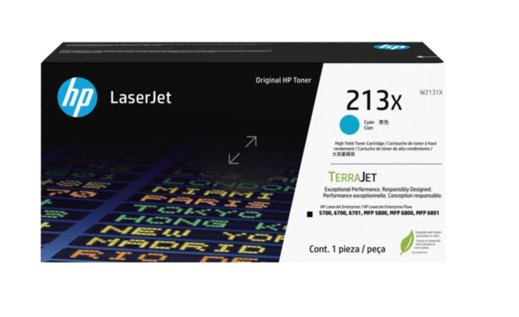 Genuine HP 213X W2131X OEM HY LaserJet Toner Cartridge, 6K Pages, Cyan
