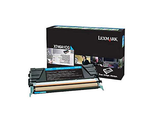 Lexmark X746A1CG OEM Return Program Toner Cartridge, 7K pages, Cyan