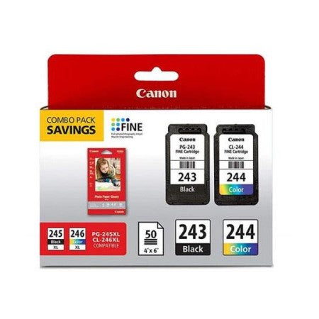 Canon 1287C006 PG-243 / CL-244 OEM Ink Set, Pigment Black/Color
