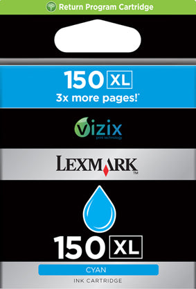 Lexmark 14N1615 #150XL OEM Ink, 700 pages, Cyan