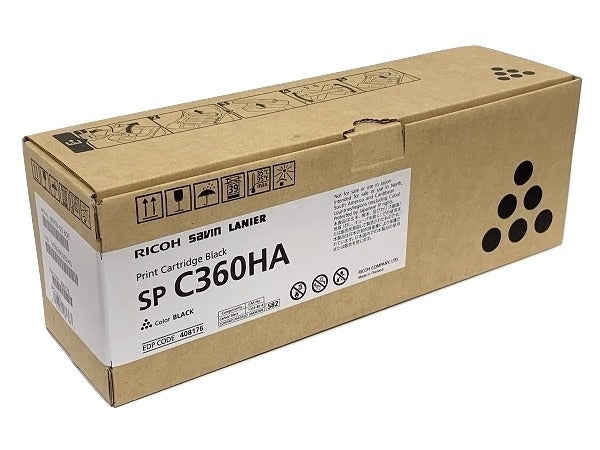 Ricoh 408176 SP C360HA High-Yield Print Cartridge, 7K Pages, Black