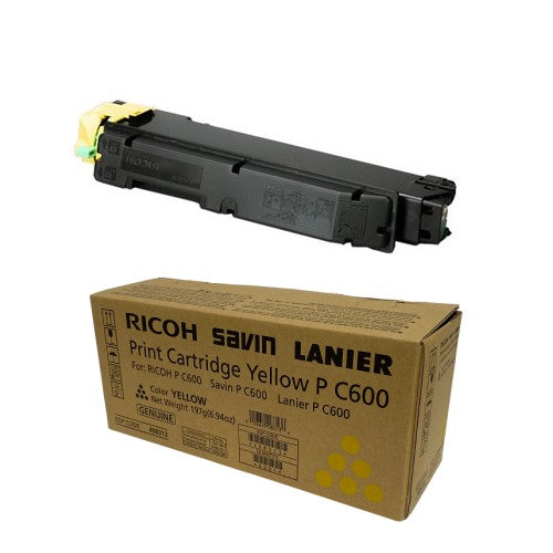 Ricoh 408313 OEM Toner Cartridge, 12k pages, Yellow
