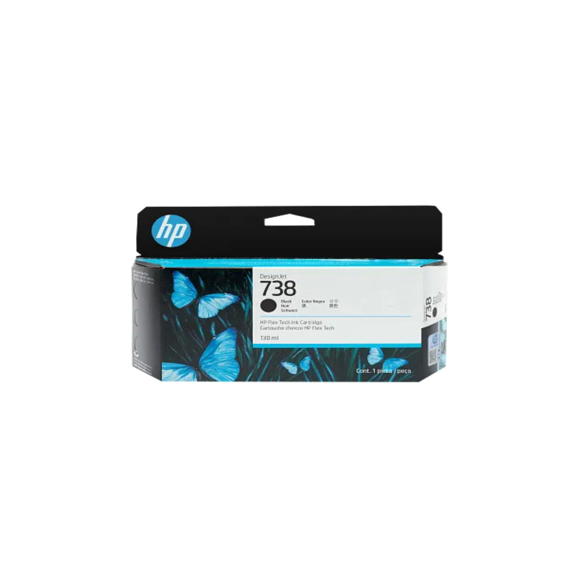 HP 738 498N4A OEM Ink Cartridge, 130ml, Black