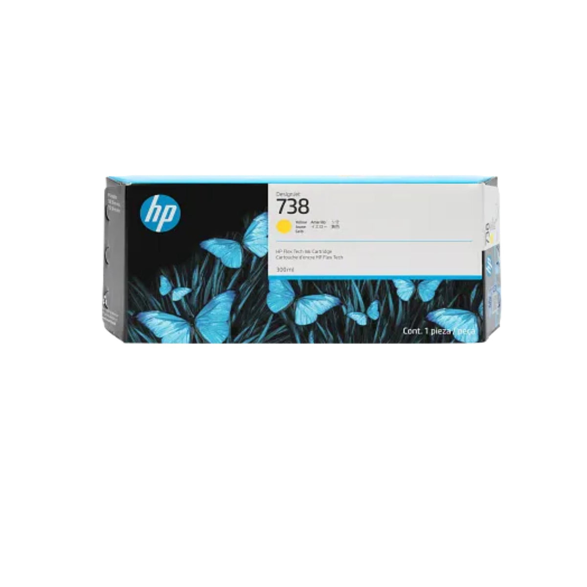 HP 738 498N7A OEM Ink Cartridge, 130ml, Yellow