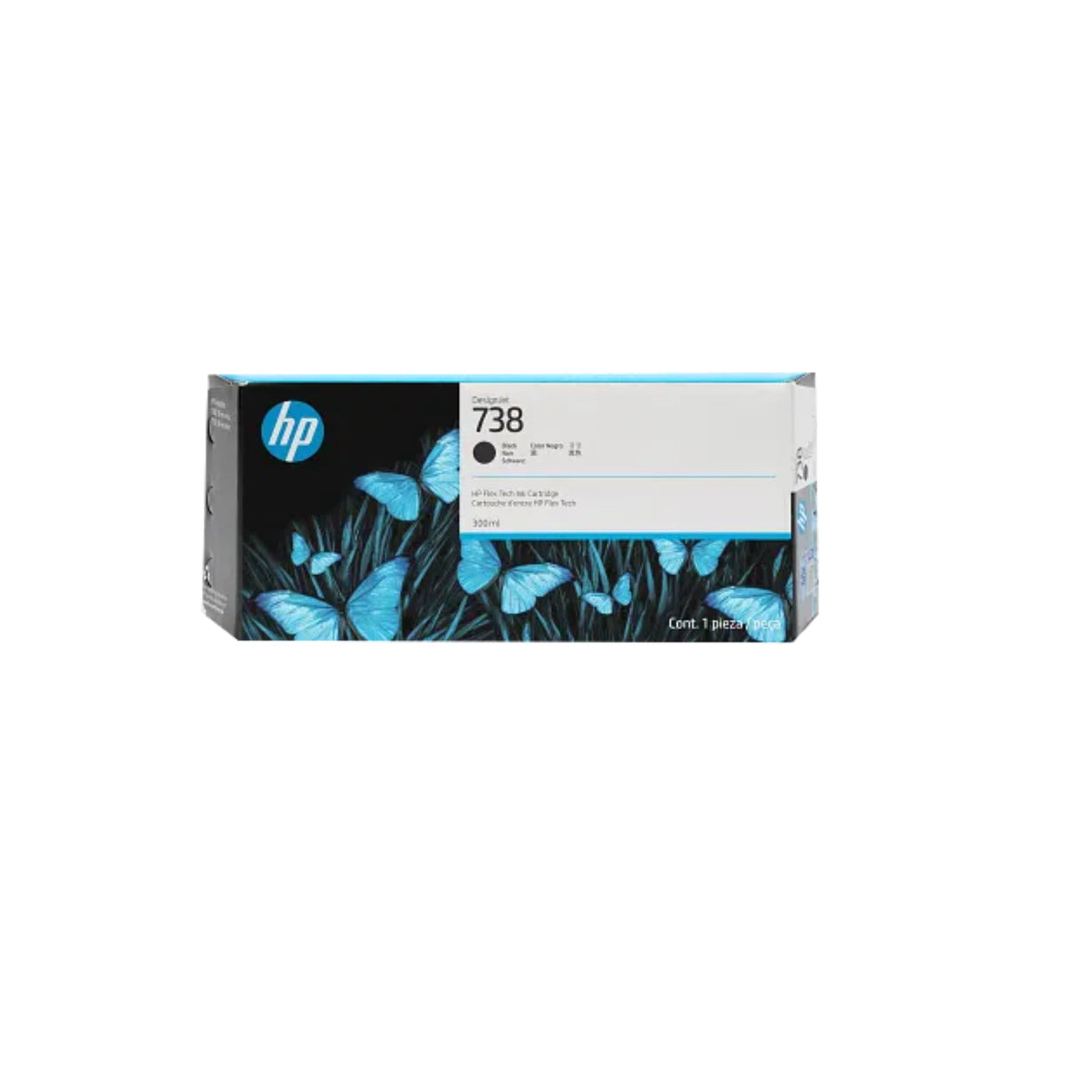 HP 738 498N8A OEM HY Ink Cartridge, 300ml, Black