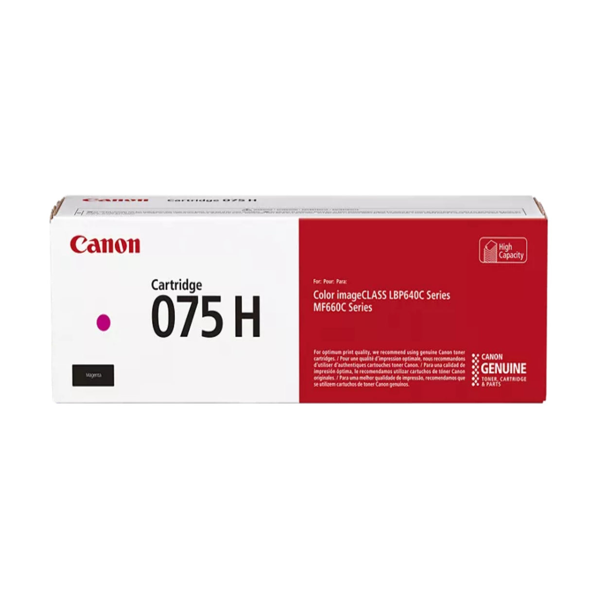 Canon 6367C001AA CRG 075H HY Toner Cartridge, 2.5K Pages, Magenta