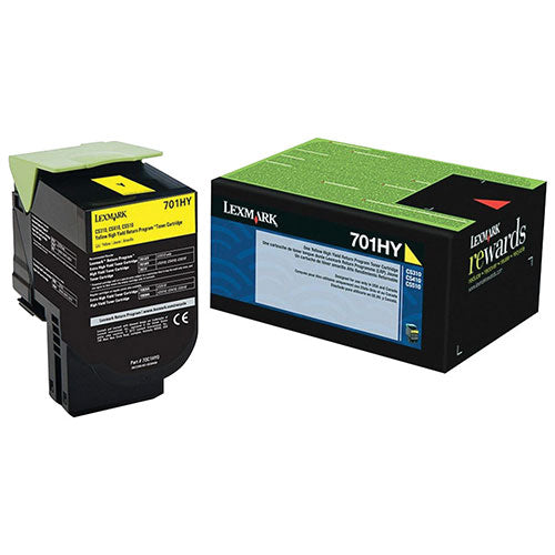 Lexmark 70C1HY0 701HY OEM HY Toner Cartridge, 3K pages, Yellow