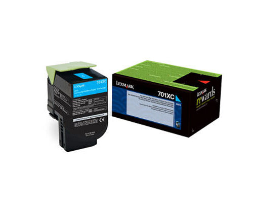 Lexmark 70C1XC0 701XC OEM Extra HY Toner Cartridge, 4K pages, Cyan