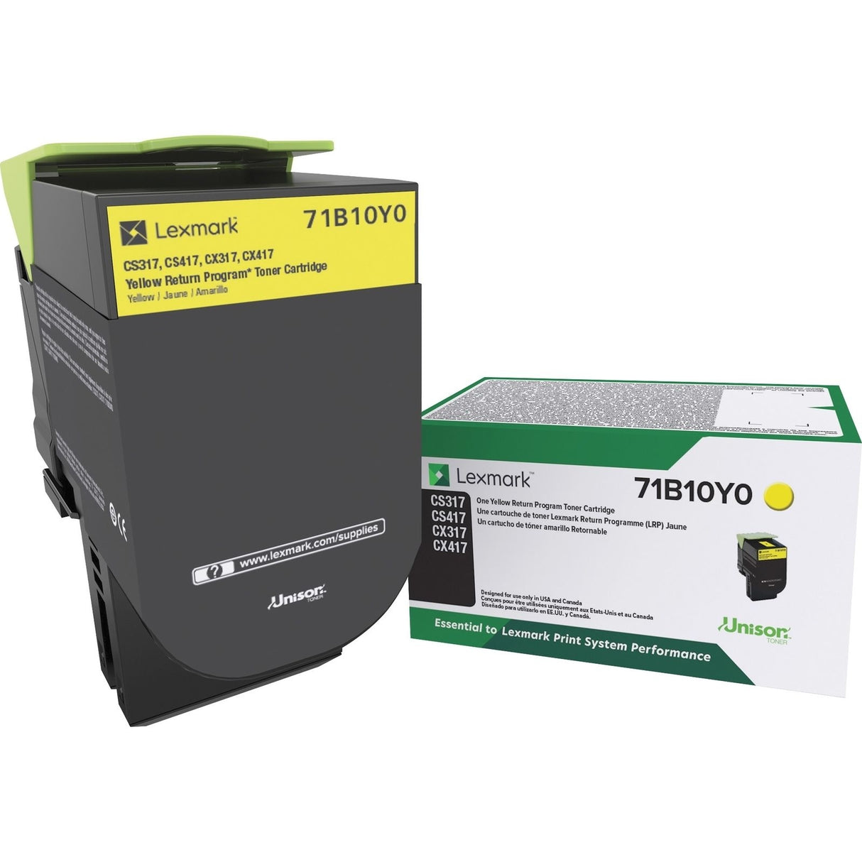 Lexmark 71B10Y0 OEM RP Toner Cartridge, 2300 Pages, Yellow