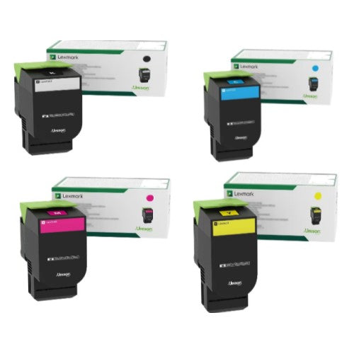 Lexmark 80C1XK0 801X OEM Extra HY Return Program Toner Set, B/C/M/Y