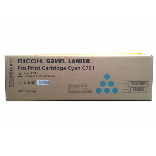 Lanier 828188 OEM Toner Cartridge, 48500 pages, Cyan