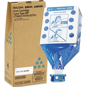 Lanier 841289 841097 (Type MPC7500A) OEM Toner Cartridge, 36K pages, Cyan