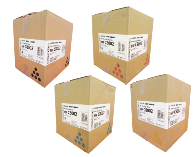 Lanier 841780 842083 OEM Toner Set, B/C/M/Y