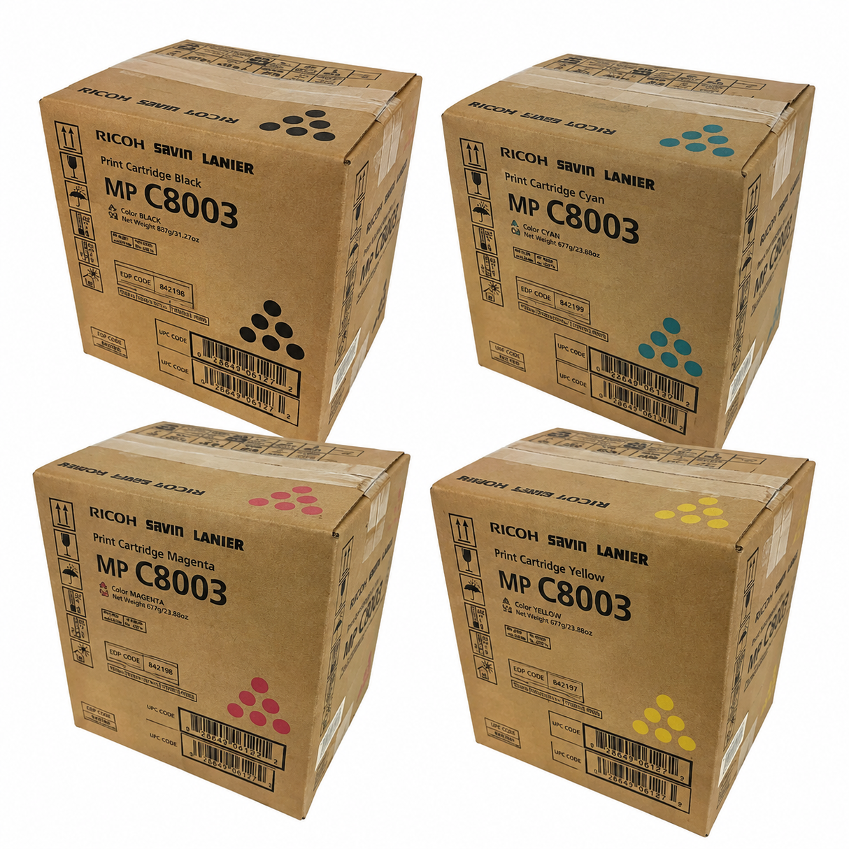 Ricoh 842196 OEM Toner Set, B/C/M/Y