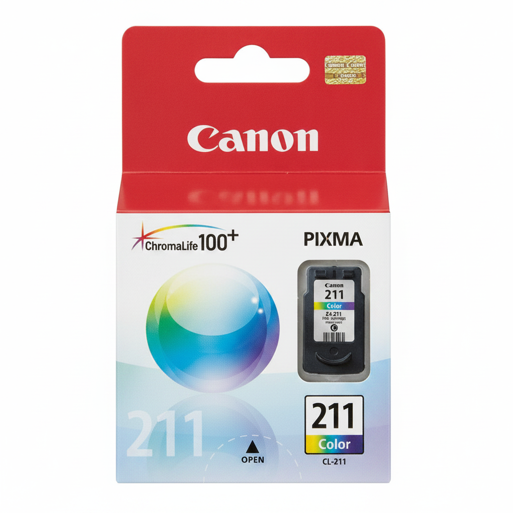 Canon 2976B001 CL211 OEM Ink Cartridge, 244 pages, Tri-Color