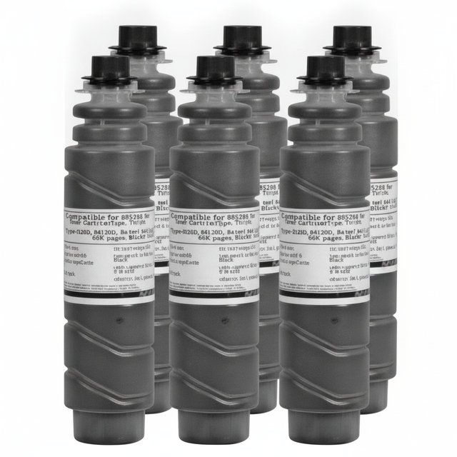Compatible for 885288 Toner Cartridge, Type-2120D, 841337, Box of 6, 66K pages, Black