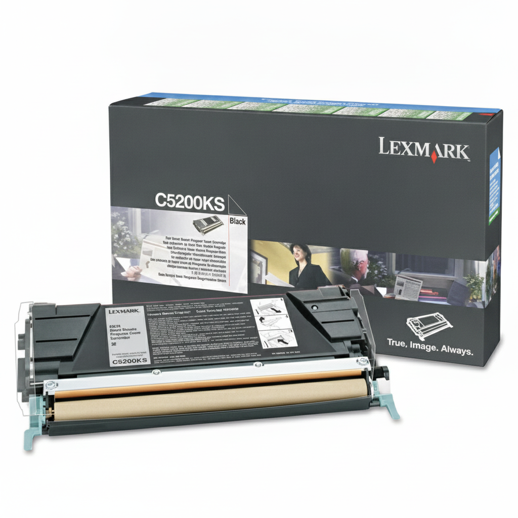 Lexmark C5200KS OEM Toner Cartridge, 4K pages, Black