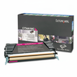 Lexmark C734A1MG OEM Toner Cartridge, Return Program, 6K pages, Magenta
