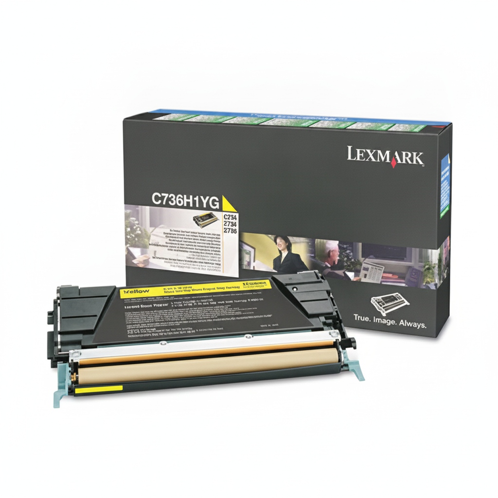 Lexmark C736H1YG OEM HY Toner Cartridge, 10K pages, Yellow