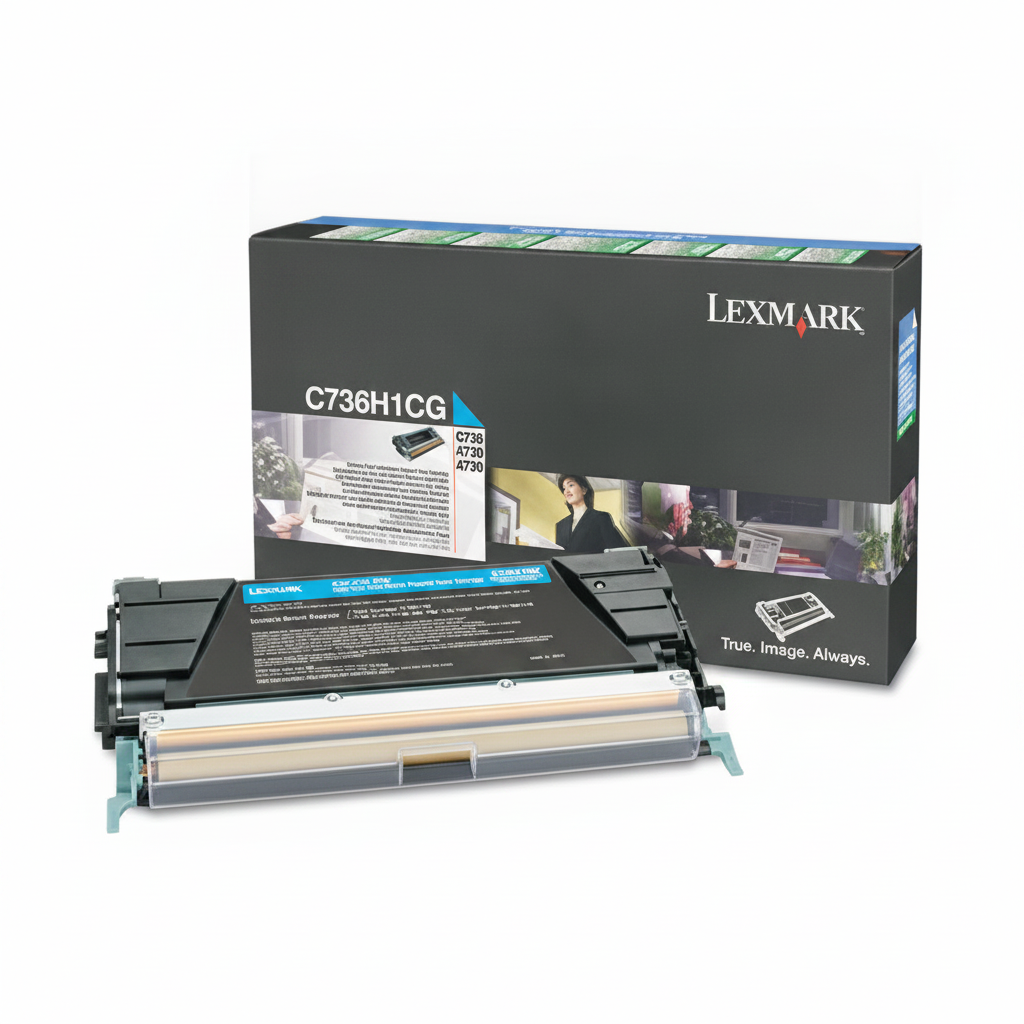 Lexmark C736H1CG OEM HY Toner Cartridge, 10K pages, Cyan