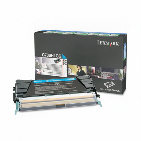 Lexmark C736H1CG OEM HY Toner Cartridge, 10K pages, Cyan