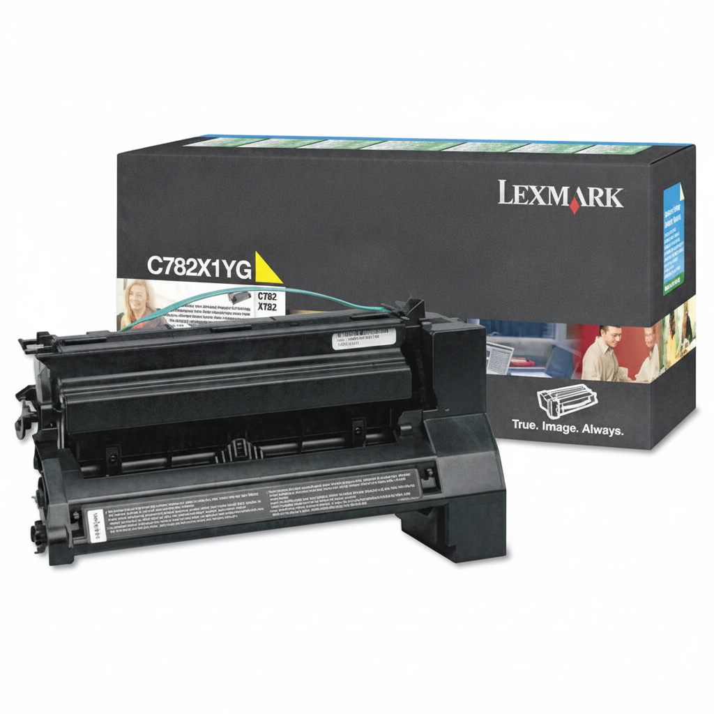 Lexmark C782X1YG OEM Extra HY Toner Cartridge, 15K pages, Yellow