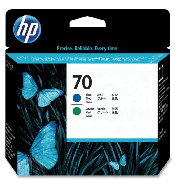 HP 70 C9408A OEM Printhead, Blue/Green