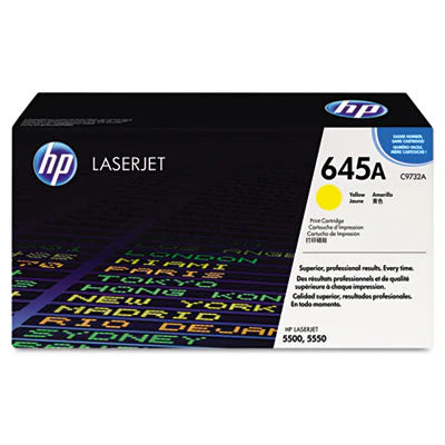 HP 645A C9732A OEM Toner Cartridge, 12K pages, Yellow