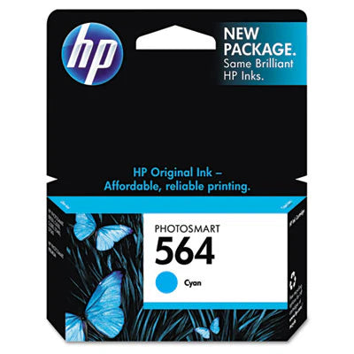 HP 564 CB318WN OEM Ink Cartridge, 300 pages, Cyan