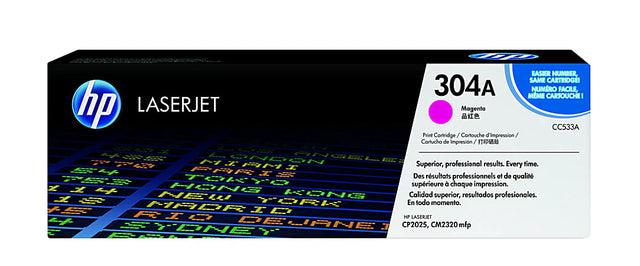 HP 304A CC533A OEM Toner Cartridge, 2800 pages, Magenta