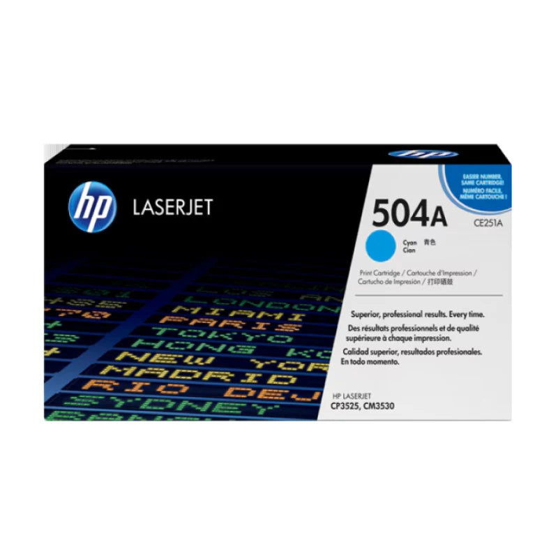 HP CE251A OEM Toner Cartridge, 7K pages, Cyan