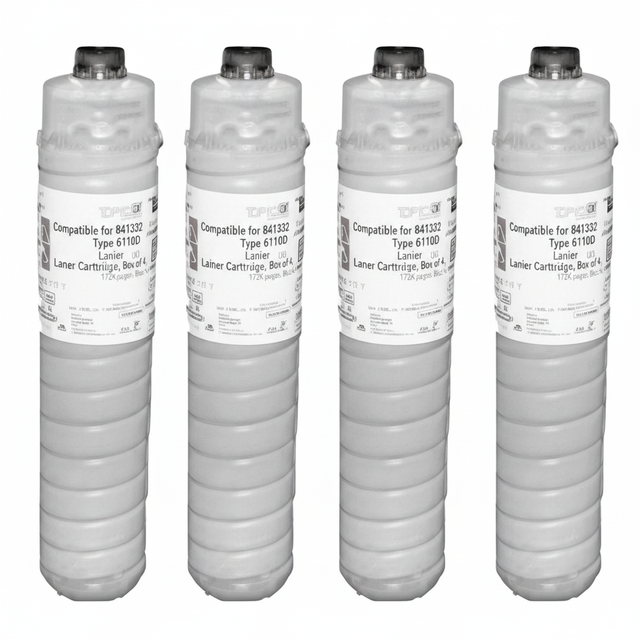 Compatible for 841332 Type 6110D Lanier Toner Cartridge, Box of 4, 172K pages, Black
