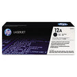 HP 12A Q2612A OEM Toner Cartridge, 2K pages, Black