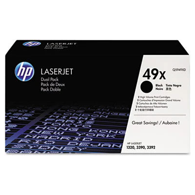 HP 49X Q5949XD OEM Toner Cartridge, 6K pages, Box of 2, Black