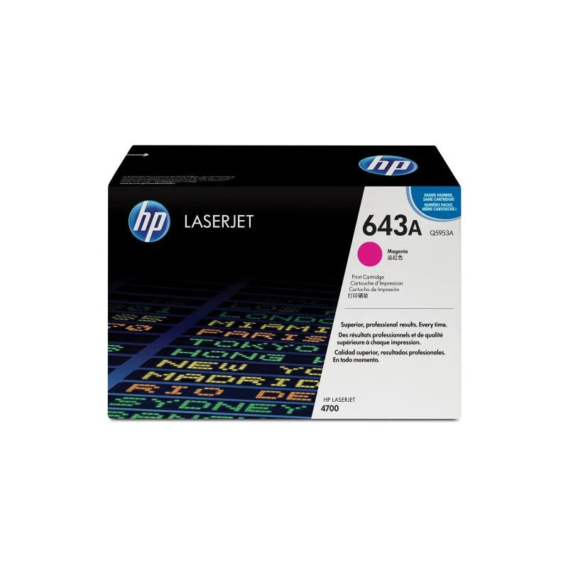 HP 643A Q5953A OEM Toner Cartridge, 10K pages, Magenta