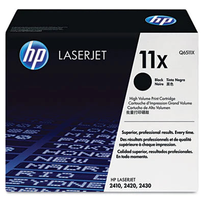 HP 11X Q6511X OEM Toner Cartridge, 12K pages, Black