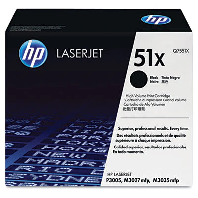 HP 51X Q7551X OEM Toner Cartridge, 13K pages, Black