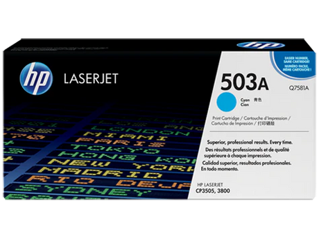 HP 503A Q7581A OEM Toner Cartridge, 6K pages, Cyan