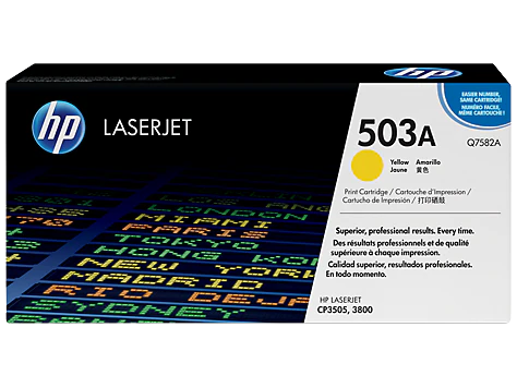 HP 503A Q7582A OEM Toner Cartridge, 6K pages, Yellow