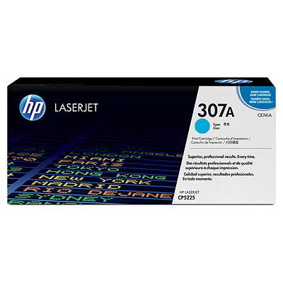 HP 307A CE741A OEM Toner Cartridge, 7300 pages, Cyan