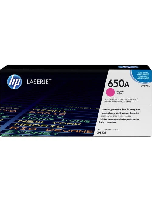 HP 650A CE273A OEM Toner Cartridge, 15K pages, Magenta