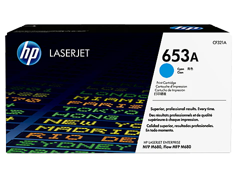 HP 653A CF321A OEM Toner Cartridge, 16500 pages, Cyan