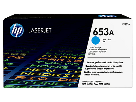 HP 653A CF321A OEM Toner Cartridge, 16500 pages, Cyan