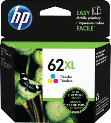 HP 62XL C2P07AN OEM HY Ink Cartridge, 600 pages, Tri-Color