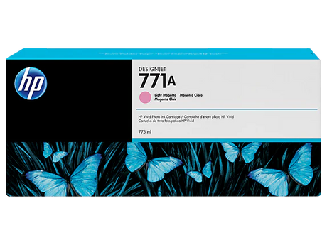 HP 771A B6Y19A OEM Inkjet Cartridge, 775 ML, Light Magenta