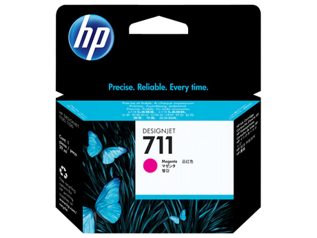 HP 711 CZ131A OEM Inkjet Cartridge, 29 ML, Magenta