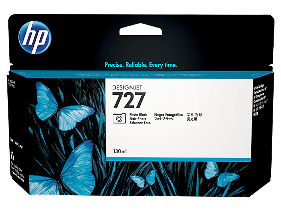 HP 727 B3P23A OEM Ink Cartridge, 130 ML pages, Black