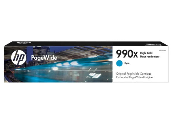 HP 990X M0J89AN OEM HY PageWide Ink Cartridge, 20K Pages, Cyan