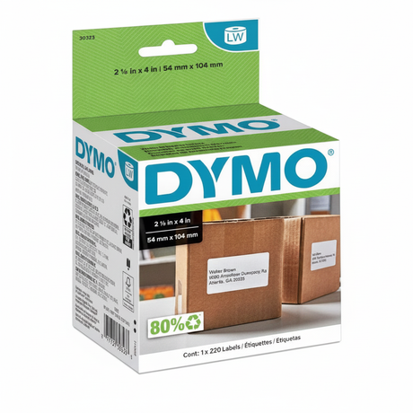 DYMO LW LABELS WHITE 220 SHIPPING 2.125" x 4"